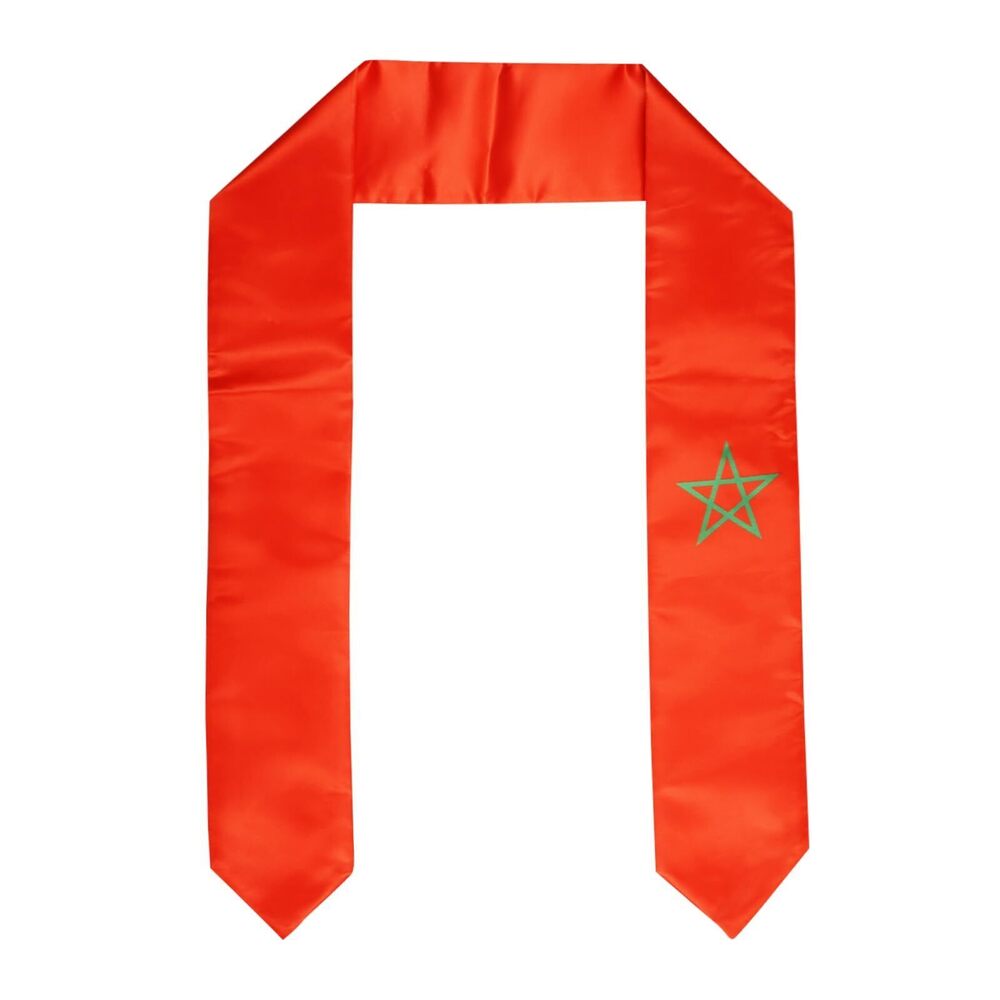 6290 Morocco Flag Graduation Stole Sash for Study Aboard International